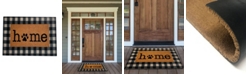 Elrene Farmhouse Living Paw Print Home Buffalo Check Coir Pet Doormat 18"x30"